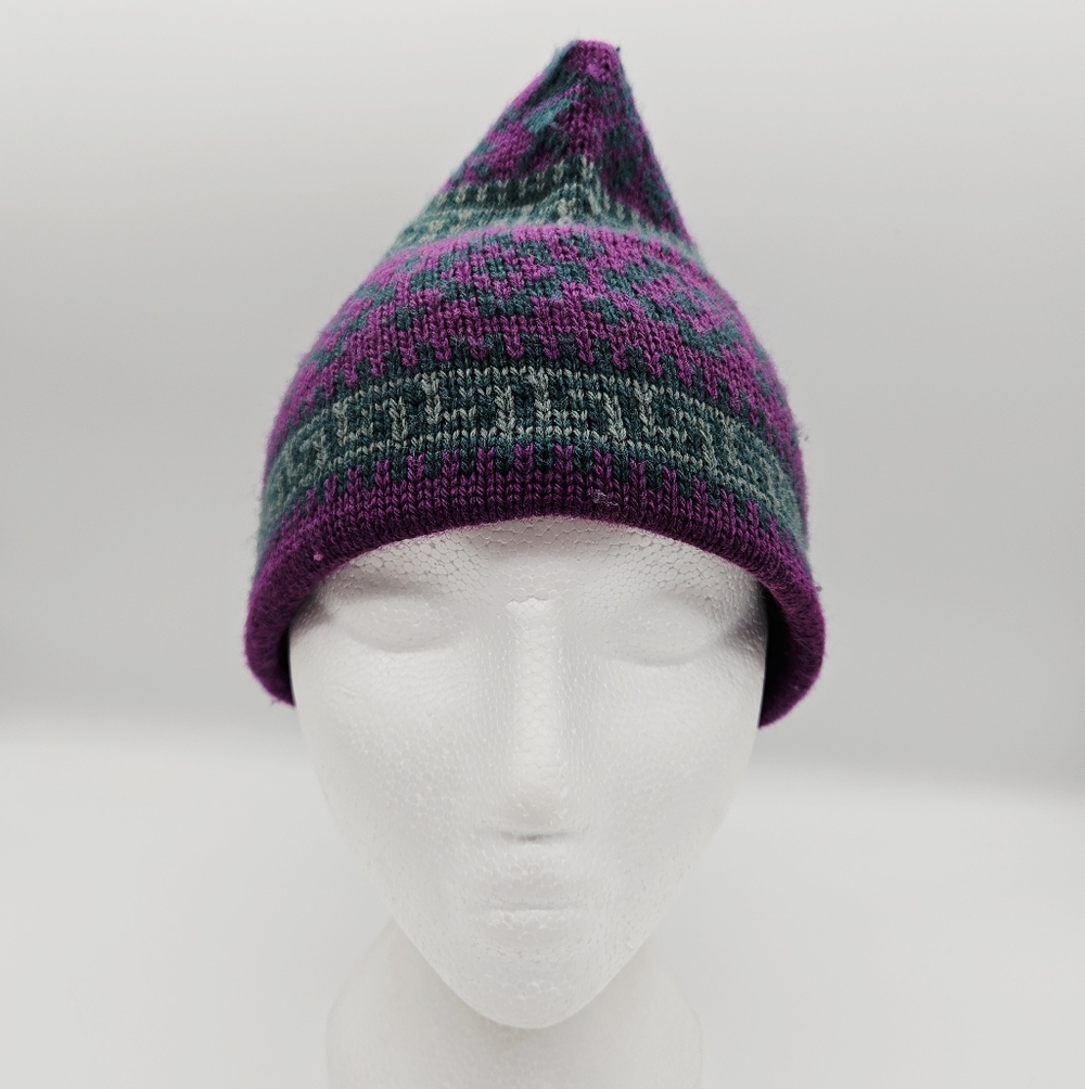 VINTAGE | wool fair isle nordic toque winter hat - Picture 4 of 7